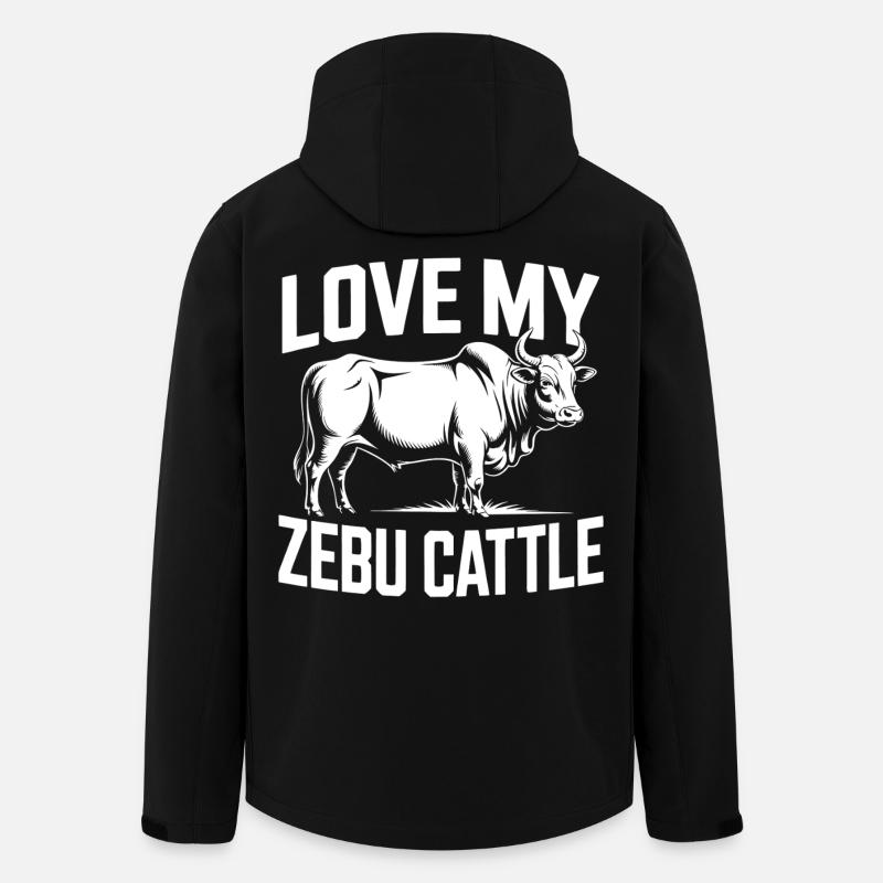 J’adore mon bétail zébu - Veste softshell homme en polyester recyclé Stanley/Stella - noir