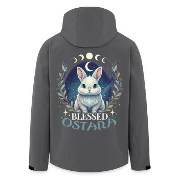 Frohes Ostara-Kaninchen - Recycelte Männer Softshell-Jacke von Stanley/Stella - Schwarz - Hinten - AI Model Male 185 light (185cm)