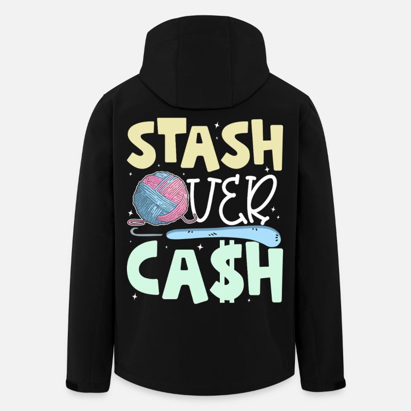Stash Over Cash Crochet - Men’s Recycled Softshell Jacket by Stanley/Stella - black