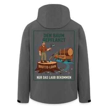 J’ai planté l’arbre, seulement les feuilles - Veste softshell homme en polyester recyclé Stanley/Stella - noir - Dos - AI Model Male 185 light (185cm)