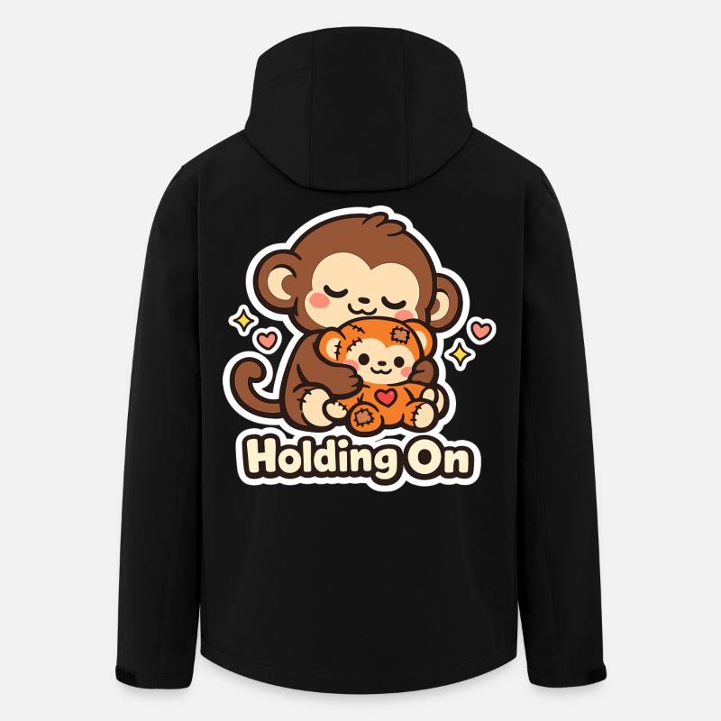 Punch Macaque Holding On - Recycelte Männer Softshell-Jacke von Stanley/Stella - Schwarz