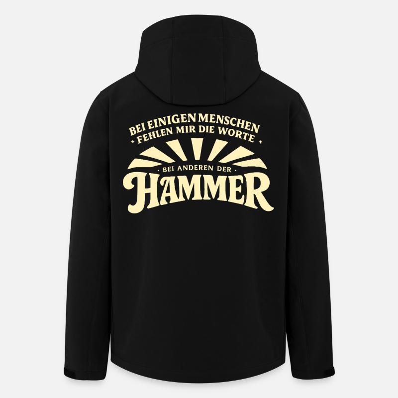 Bei_manchen_menschen_fehlt_mir_der_Hammer - Men’s Recycled Softshell Jacket by Stanley/Stella - black