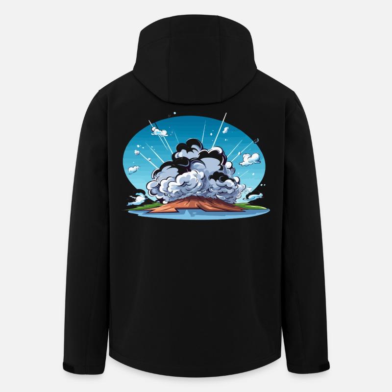 Comic Explosion im Landschaftspanorama - Recycelte Männer Softshell-Jacke von Stanley/Stella - Schwarz