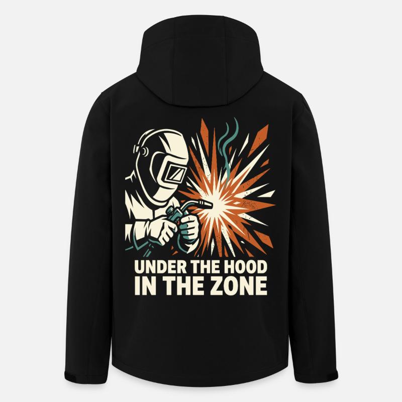 Schweißer Helm Funken Fokus Design - Recycelte Männer Softshell-Jacke von Stanley/Stella - Schwarz
