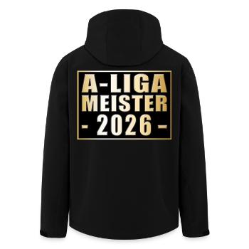 Meister der Kreisliga A 2026 - Recycelte Männer Softshell-Jacke von Stanley/Stella - Schwarz - Hinten - AI Model Male 185 light (185cm)