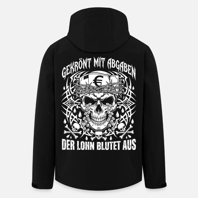Couronné d’impôts Les salaires saignent - Veste softshell homme en polyester recyclé Stanley/Stella - noir