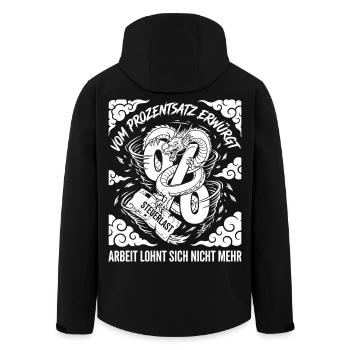 Étranglés par le pourcentage, la charge fiscale - Veste softshell homme en polyester recyclé Stanley/Stella - noir - Dos - AI Model Male 185 light (185cm)