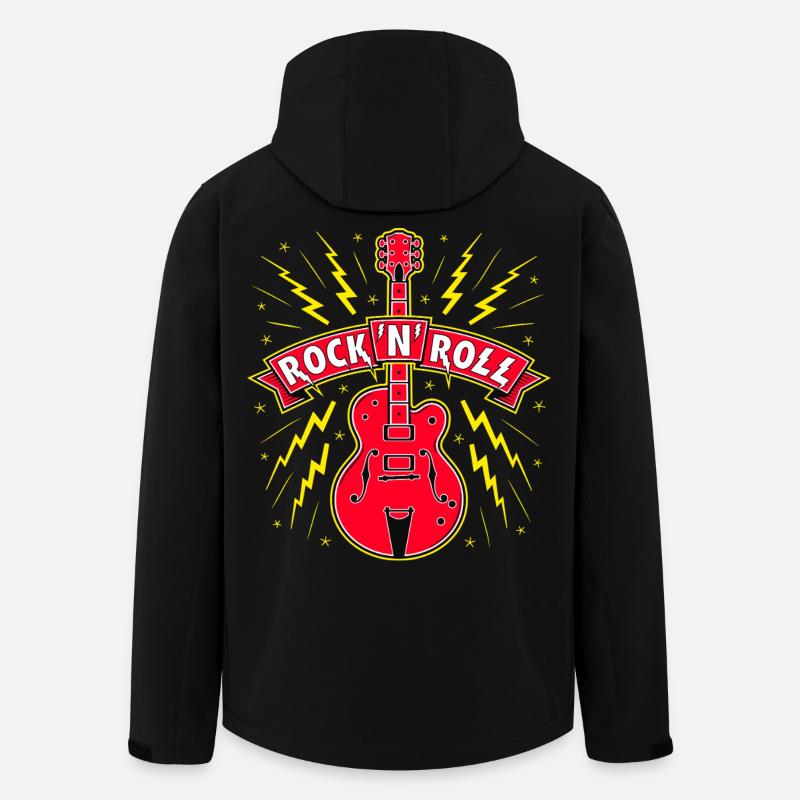 Guitare Rock 'n' Roll Bannière - Veste softshell homme en polyester recyclé Stanley/Stella - noir