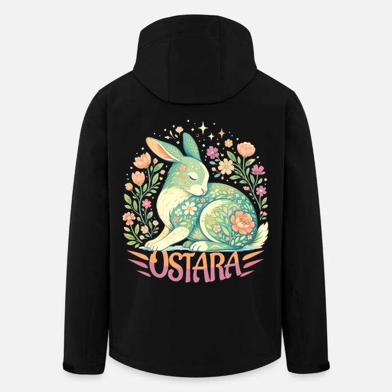 Bénédictions d’Ostara Joyeuses Pâques Lapin Ostara - Veste softshell homme en polyester recyclé Stanley/Stella - noir