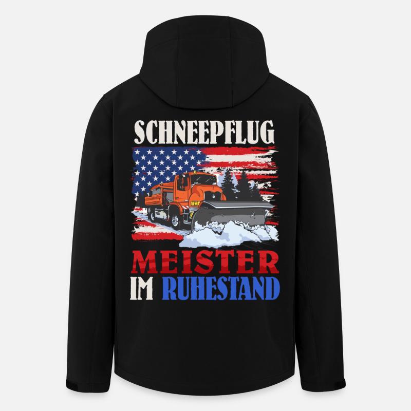 CHASSE-NEIGE MAÎTRE RETRAITÉ Fun - Veste softshell homme en polyester recyclé Stanley/Stella - noir