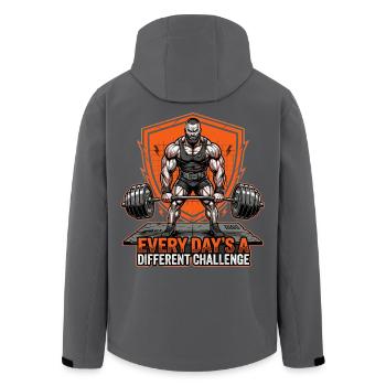 Weightlifters, bodybuilders, weight training, fitness - Men’s Recycled Softshell Jacket by Stanley/Stella - black - Back - AI Model Male 185 light (185cm)