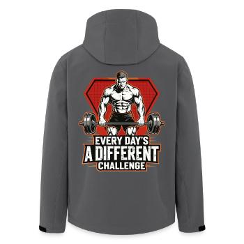 Weightlifters, bodybuilders, weight training, fitness - Men’s Recycled Softshell Jacket by Stanley/Stella - black - Back - AI Model Male 185 light (185cm)
