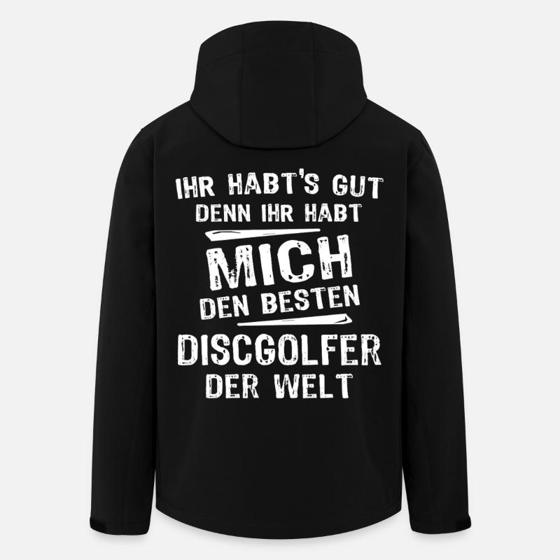 Disc golfeurs - Veste softshell homme en polyester recyclé Stanley/Stella - noir