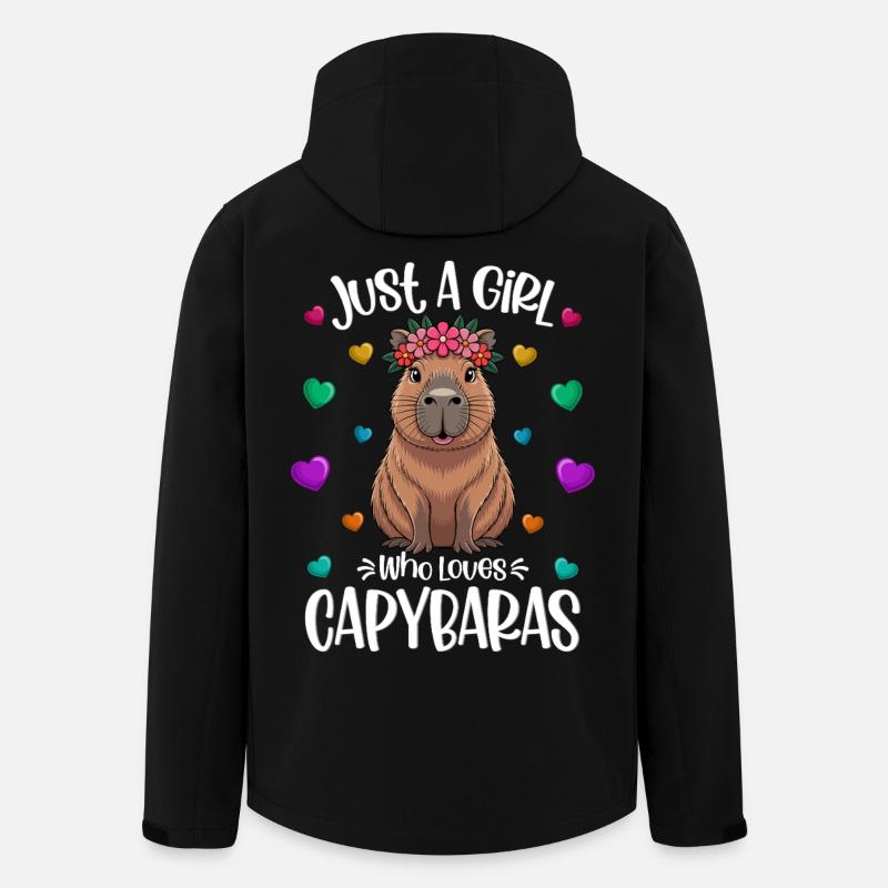 Fille amante du capybara doux - Veste softshell homme en polyester recyclé Stanley/Stella - noir