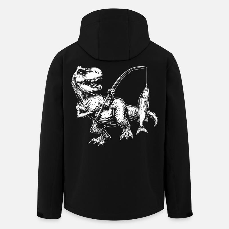 Pêcheur Pêcheur Dinosaure Garçons Pêcheurs - Veste softshell homme en polyester recyclé Stanley/Stella - noir