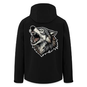 Loup Sauvage Hurlant Mascotte Alpha Wolf - Veste softshell homme en polyester recyclé Stanley/Stella - noir - Dos - AI Model Male 185 light (185cm)