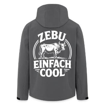 Zebu Simply Cool Circle Logo - Men’s Recycled Softshell Jacket by Stanley/Stella - black - Back - AI Model Male 185 light (185cm)