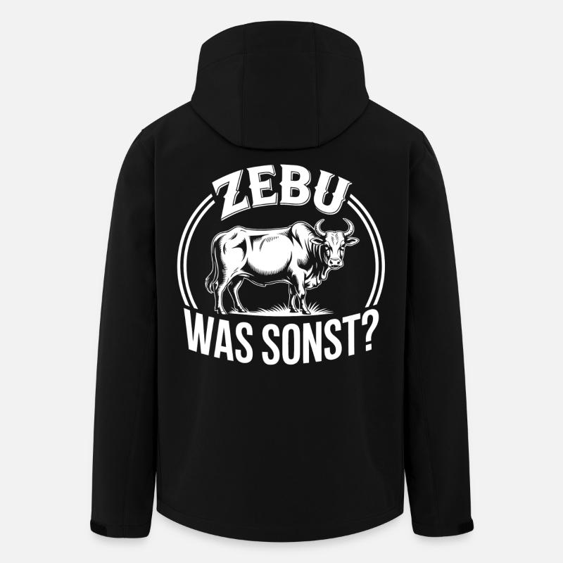 Zebu Vad mer? Grafik - Softshelljacka herr i återvunnen polyester Stanley/Stella - svart