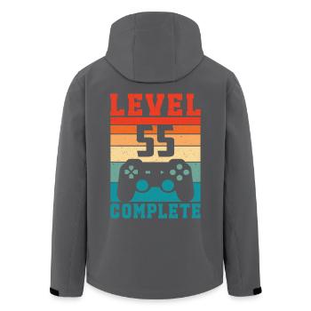 55th Birthday Level 55 Complete 55 Years Gamer - Men’s Recycled Softshell Jacket by Stanley/Stella - black - Back - AI Model Male 185 light (185cm)