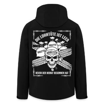 Die Lohntüte Ist Leer Bevor Der Monat Begonnen hat - Recycelte Männer Softshell-Jacke von Stanley/Stella - Schwarz - Hinten - AI Model Male 185 light (185cm)