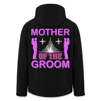 Mother Of The Groom Wedding Mom Gift Shirt - Men’s Recycled Softshell Jacket by Stanley/Stella - black - Back - AI Model Male 185 light (185cm)