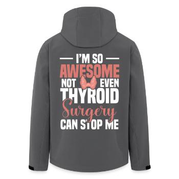 Soutien à la chirurgie throïde pour la récupération thyroïdienne - Veste softshell homme en polyester recyclé Stanley/Stella - noir - Dos - AI Model Male 185 light (185cm)