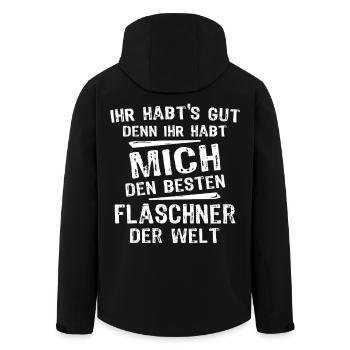 Plombier - Veste softshell homme en polyester recyclé Stanley/Stella - noir - Dos - AI Model Male 185 light (185cm)