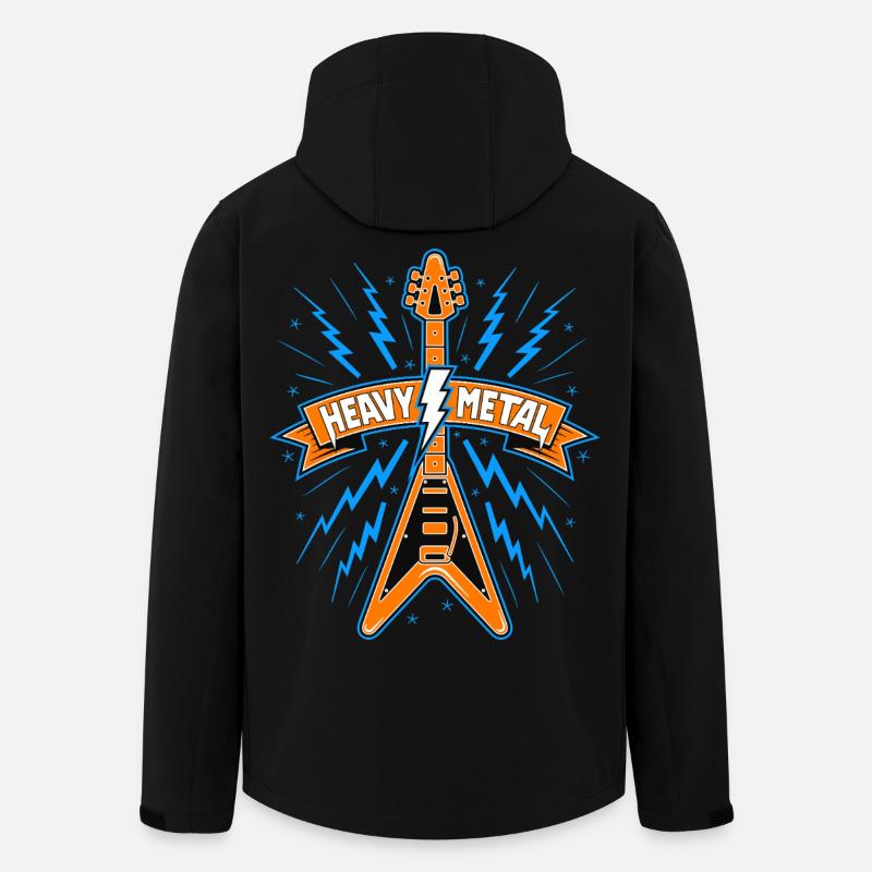 Heavy Metal-banner med gitarr - Återvunnen softshell-jacka Herr Stanley/Stella Discoverer - svart
