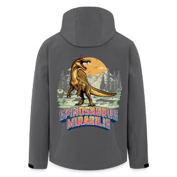 Spinosaurus Mirabilis Retro Neuer Dinosaurier  - Recycelte Männer Softshell-Jacke von Stanley/Stella - Schwarz - Hinten - AI Model Male 185 light (185cm)