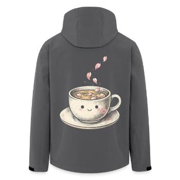 Fleurs de cerisier Sakura Fleurs de cerisier - Veste softshell homme en polyester recyclé Stanley/Stella - noir - Dos - AI Model Male 185 light (185cm)