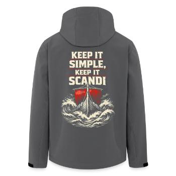 Scandinavian Viking Keep It Scandi - Men’s Recycled Softshell Jacket by Stanley/Stella - black - Back - AI Model Male 185 light (185cm)