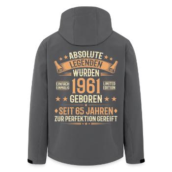 65e anniversaire 1961 Legend Vintage Gift - Veste softshell homme en polyester recyclé Stanley/Stella - noir - Dos - AI Model Male 185 light (185cm)