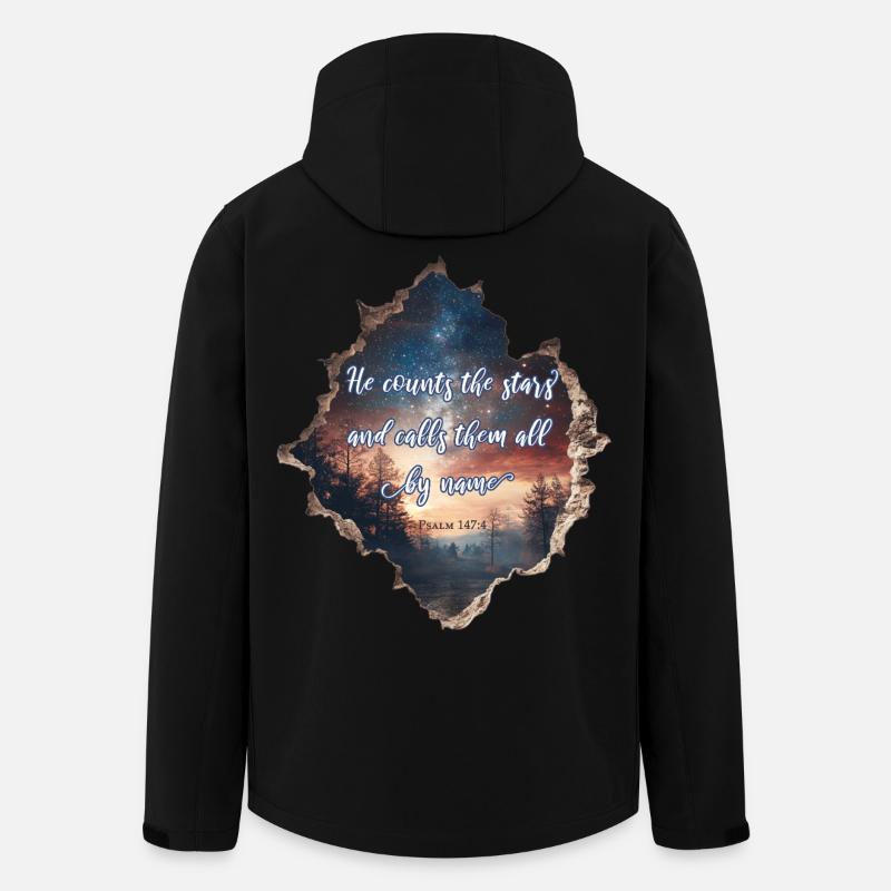 Bibelvers Christlich Religiös - Recycelte Männer Softshell-Jacke von Stanley/Stella - Schwarz