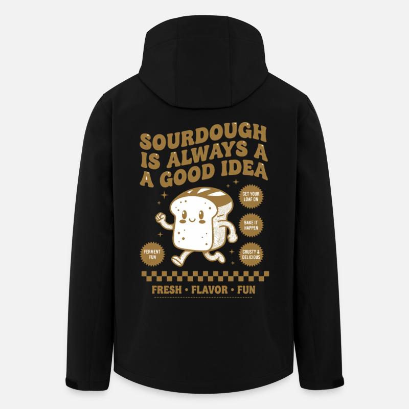Sourdough Bread Baking Starter Era - Men’s Recycled Softshell Jacket by Stanley/Stella - black