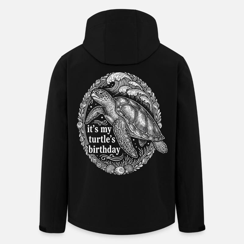 C’est l’anniversaire de ma tortue - Veste softshell homme en polyester recyclé Stanley/Stella - noir