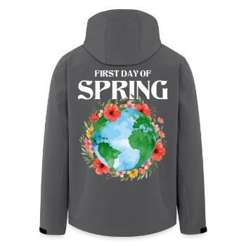 First Day Of Spring Happy Easter Ostara - Men’s Recycled Softshell Jacket by Stanley/Stella - black - Back - AI Model Male 185 light (185cm)