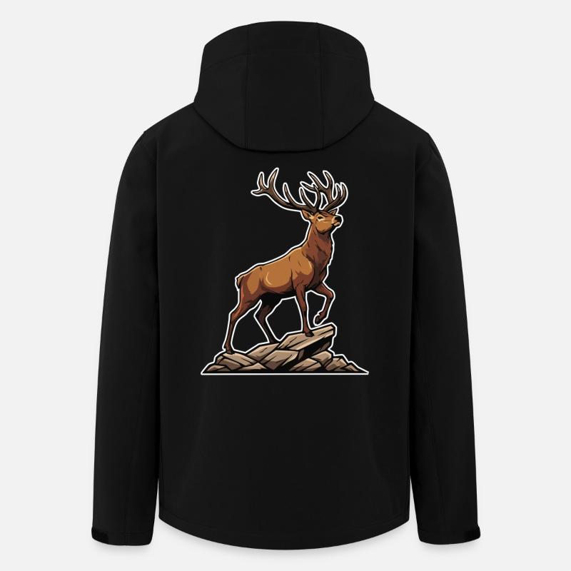 Majestic Deer Forest Logo Mascot Stag - Men’s Recycled Softshell Jacket by Stanley/Stella - black