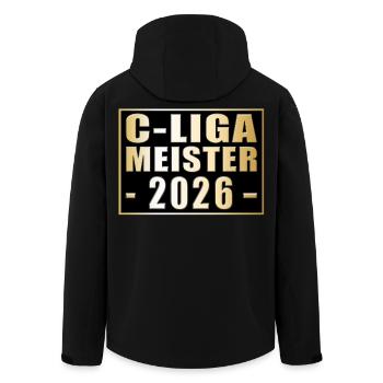 Meister der Kreisliga C 2026 - Recycelte Männer Softshell-Jacke von Stanley/Stella - Schwarz - Hinten - AI Model Male 185 light (185cm)