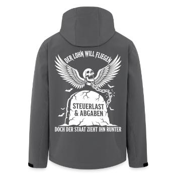 Les salaires veulent s’envoler, la charge fiscale s’impose - Veste softshell homme en polyester recyclé Stanley/Stella - noir - Dos - AI Model Male 185 light (185cm)