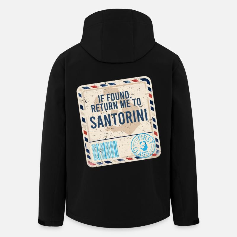 If Found Return To Santorini - Men’s Recycled Softshell Jacket by Stanley/Stella - black