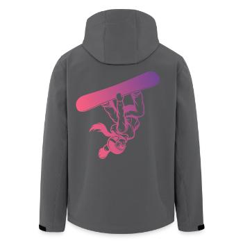 Slopestyle Salto Freestyle Winter Sports Action - Men’s Recycled Softshell Jacket by Stanley/Stella - black - Back - AI Model Male 185 light (185cm)