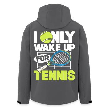 I wake up just for tennis - Men’s Recycled Softshell Jacket by Stanley/Stella - black - Back - AI Model Male 185 light (185cm)