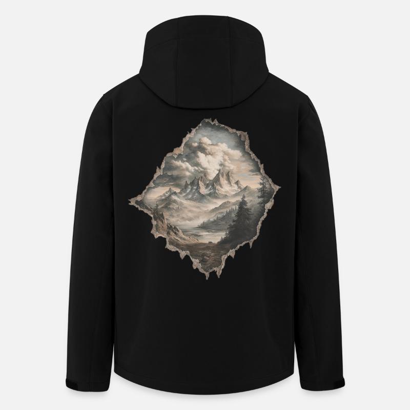 Berge Wandern - Recycelte Männer Softshell-Jacke von Stanley/Stella - Schwarz