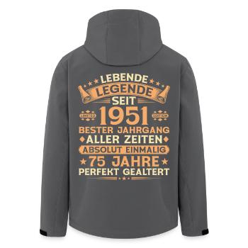 75. Geburtstag 1951 Jahrgang Legende Geschenk - Recycelte Männer Softshell-Jacke von Stanley/Stella - Schwarz - Hinten - AI Model Male 185 light (185cm)