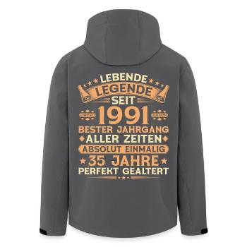 35. Geburtstag 1991 Jahrgang Legende Geschenk - Recycelte Männer Softshell-Jacke von Stanley/Stella - Schwarz - Hinten - AI Model Male 185 light (185cm)
