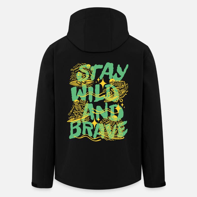 Bleib wild und mutig - Recycelte Männer Softshell-Jacke von Stanley/Stella - Schwarz