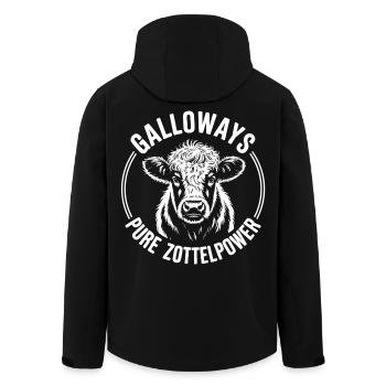 Galloway Beef Head - Men’s Recycled Softshell Jacket by Stanley/Stella - black - Back - AI Model Male 185 light (185cm)