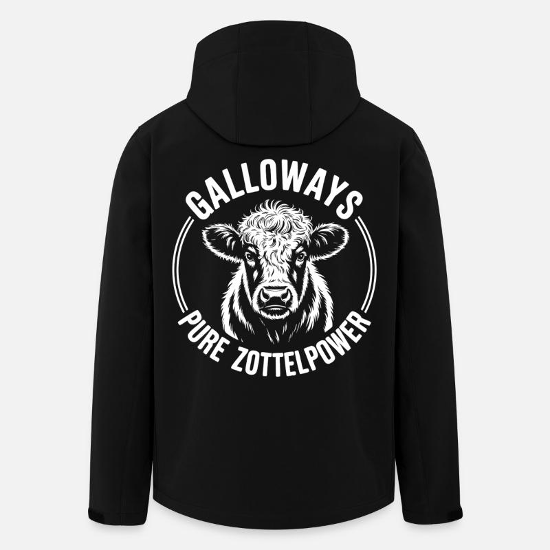 Tête de bœuf de Galloway - Veste softshell homme en polyester recyclé Stanley/Stella - noir