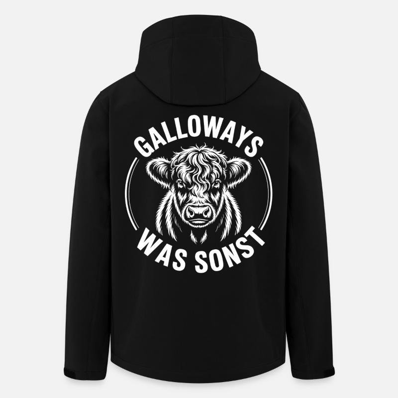 Galloway Rind Kopf - Recycelte Männer Softshell-Jacke von Stanley/Stella - Schwarz