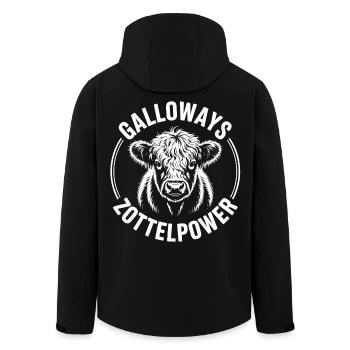 Galloway Beef Head - Men’s Recycled Softshell Jacket by Stanley/Stella - black - Back - AI Model Male 185 light (185cm)